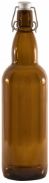 Бутылка с бугельной пробкой, 1 л, коричневая